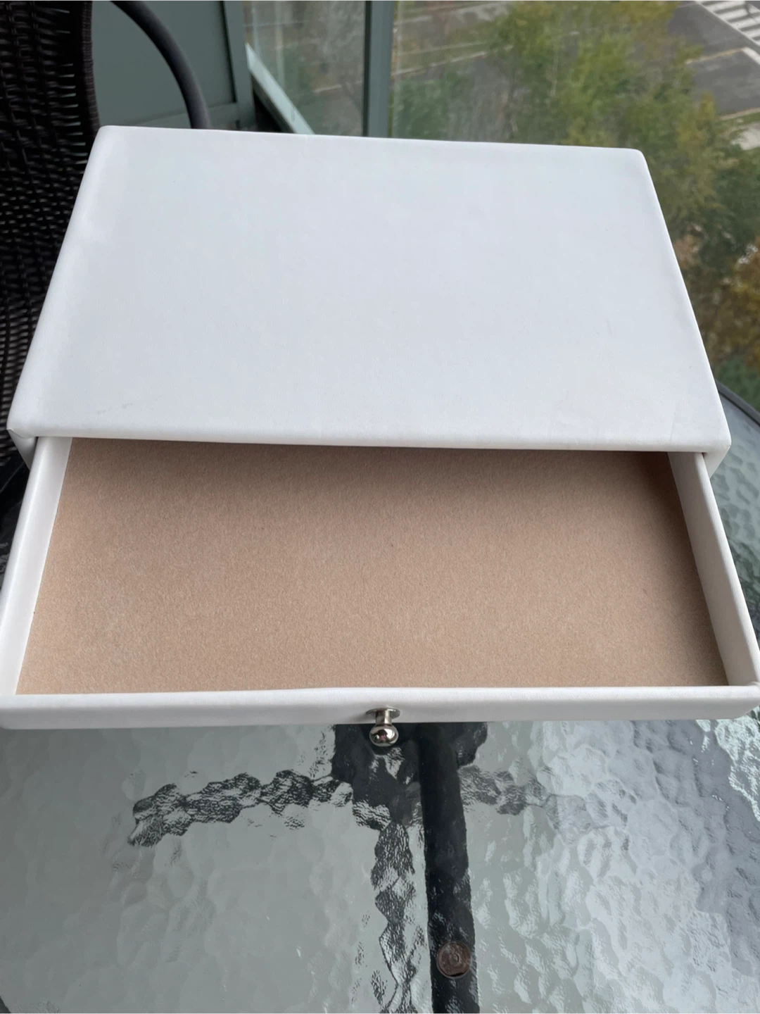 White Faux Leather Jewelry Box with Drawers - photo 2