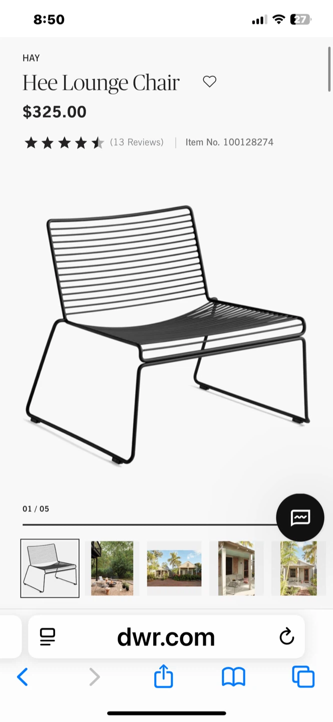 HAY Hee Lounge Chair - design within reach black steel chair - photo 2