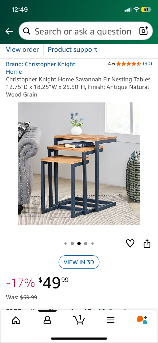 Nesting Tables - set of three - photo 3