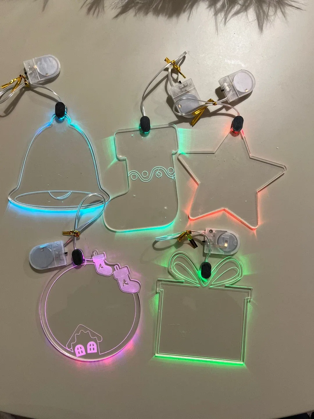 New! Xmas Customizable Ornaments Set of 5 Lights Tree Decoration image indicator(3)