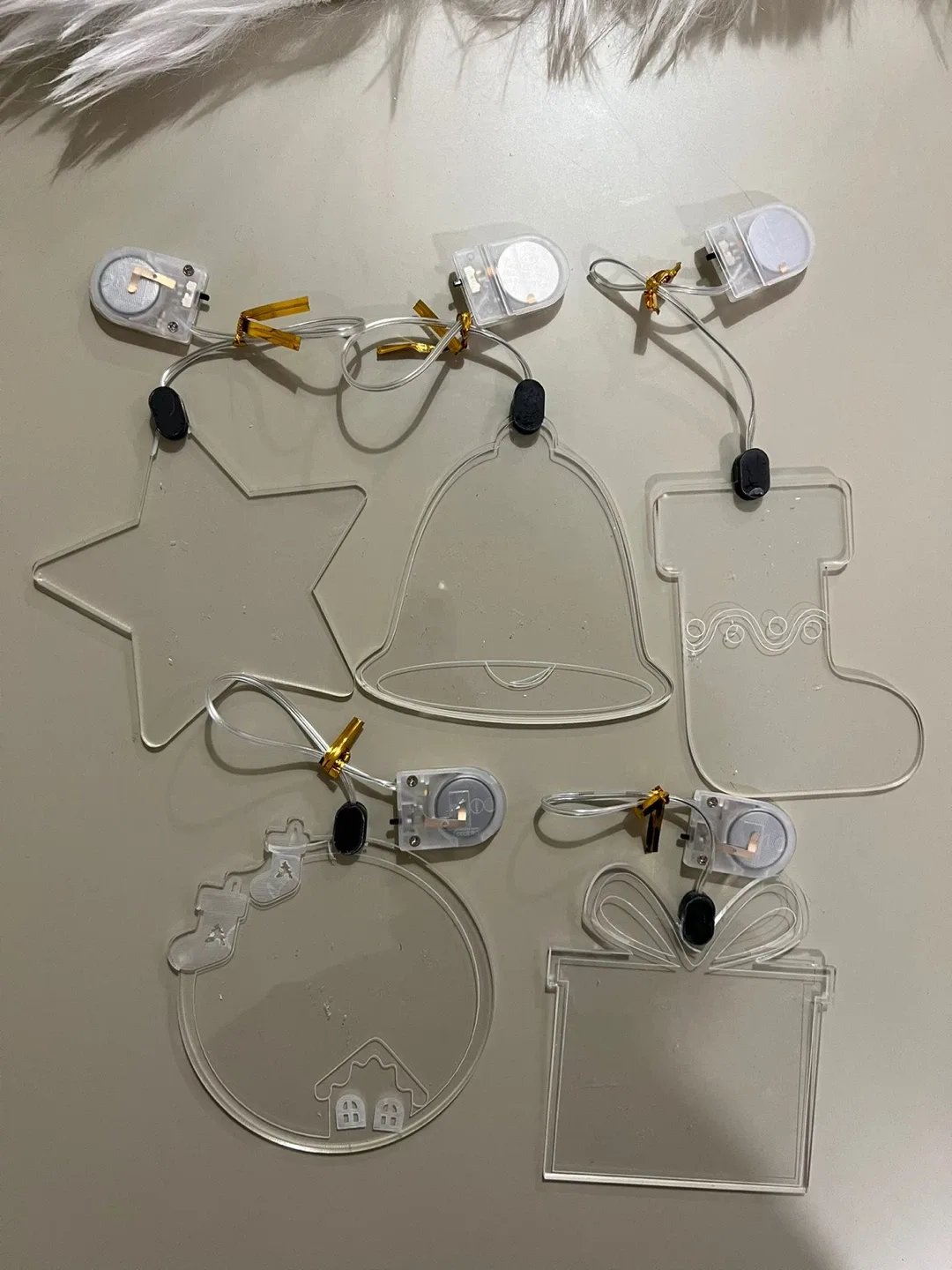 New! Xmas Customizable Ornaments Set of 5 Lights Tree Decoration image indicator(4)