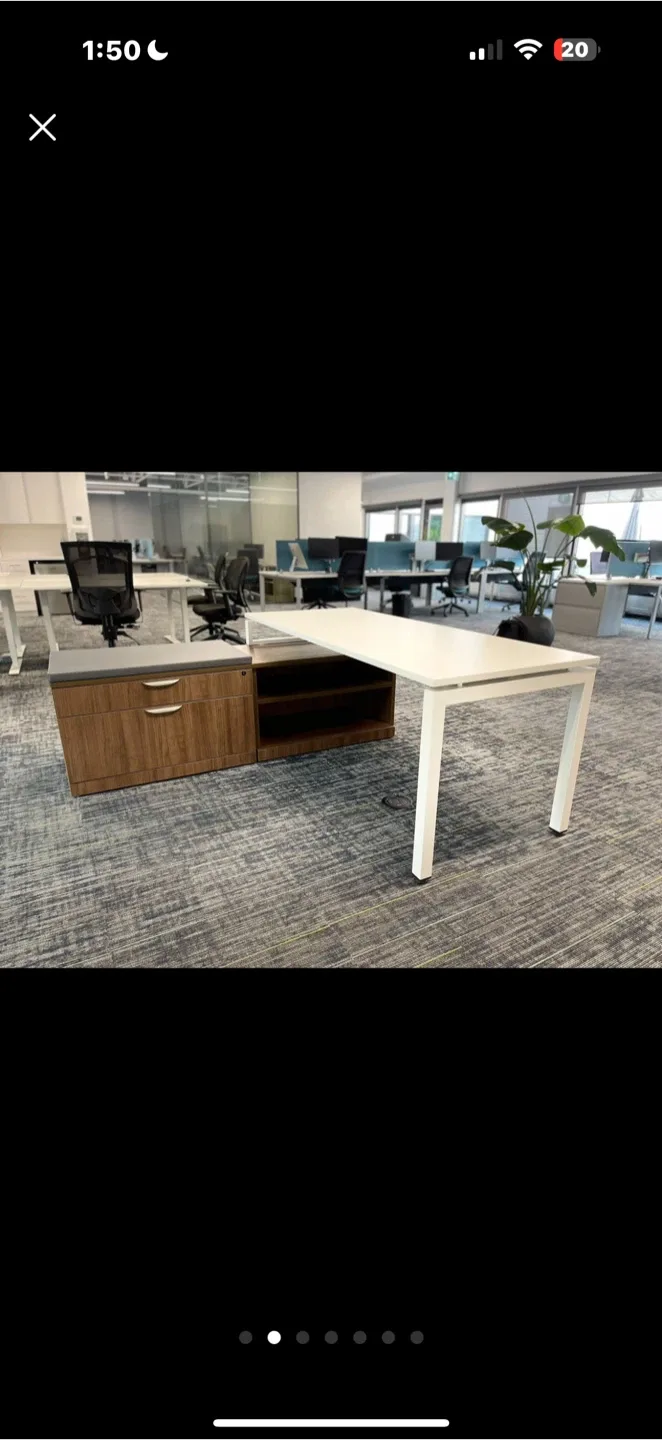 Office Desk with Storage Cabinets