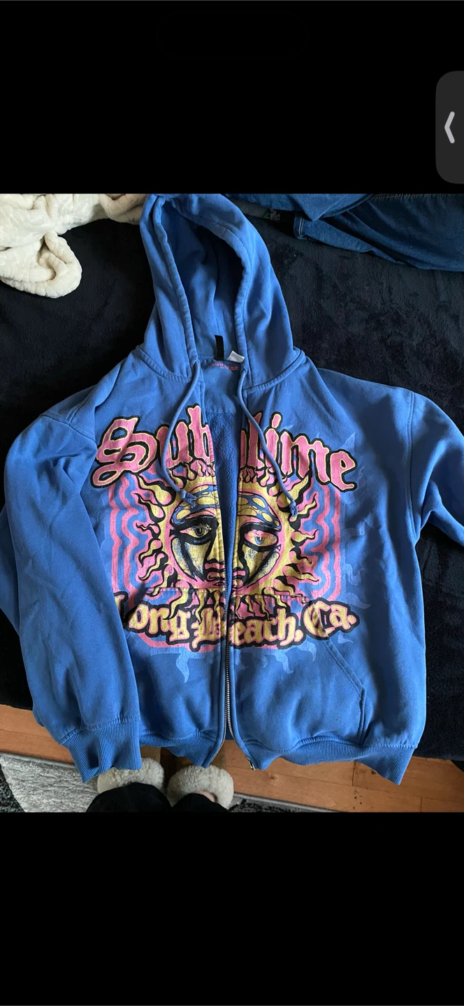 Sublime Long Beach CA Blue Zip-Up Hoodie - photo 2