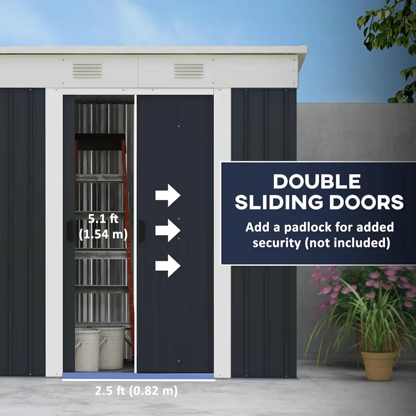 Metal Garden Shed - Galvanized Steel Structure image indicator(5)