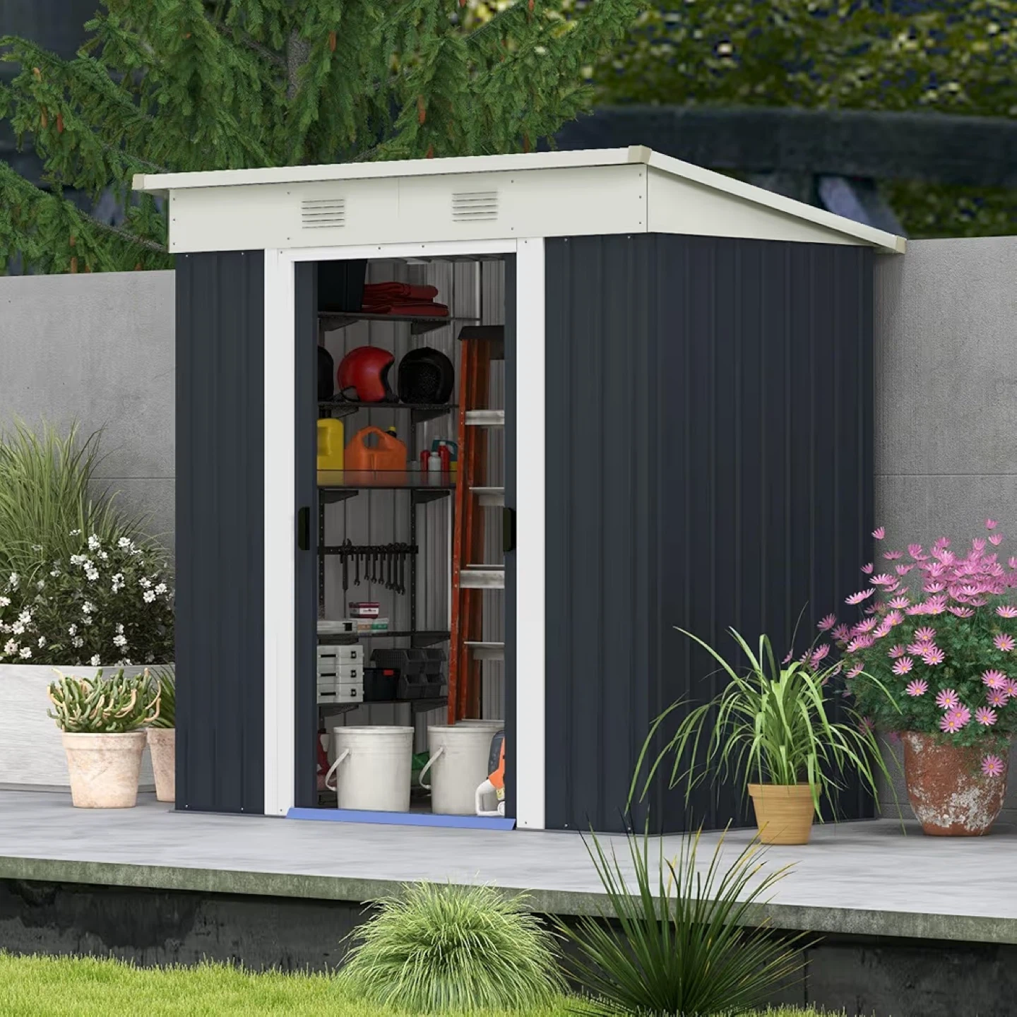 Metal Garden Shed - Galvanized Steel Structure - photo 2