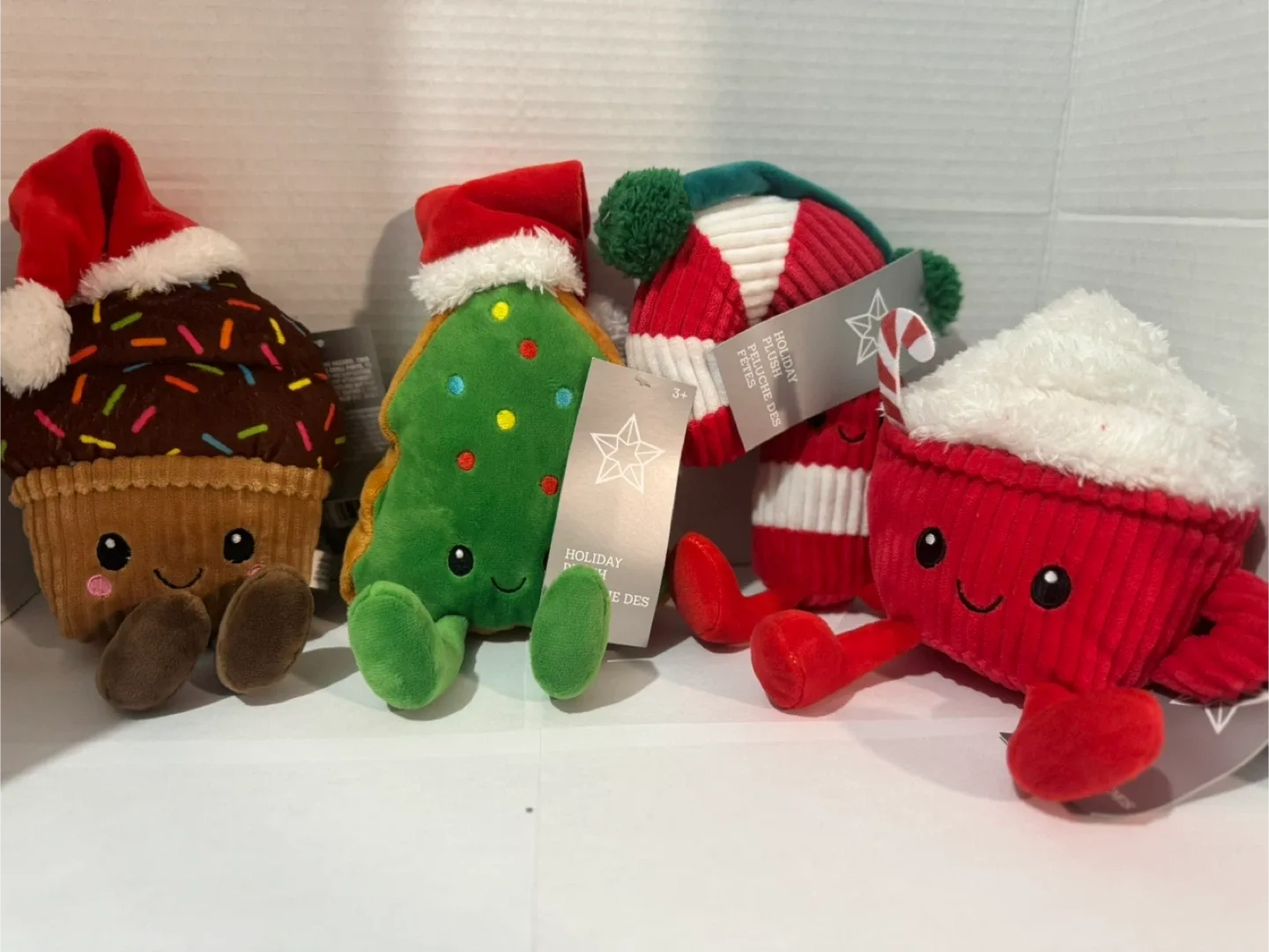 BNWT Holiday Plush - Cupcake, Tree, Candy Cane