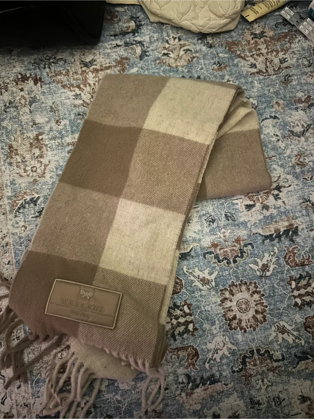 Weekend Max Mara Scarf - Beige Checkered thumbnail