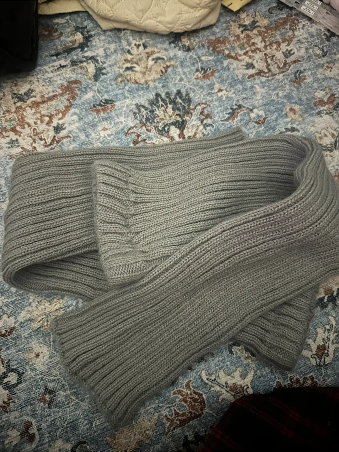 Grey Knit leg warmers thumbnail