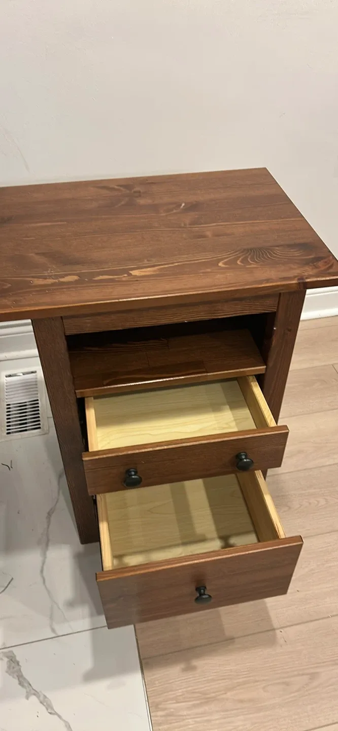 Wooden Nightstand with 2 Drawers image indicator(2)