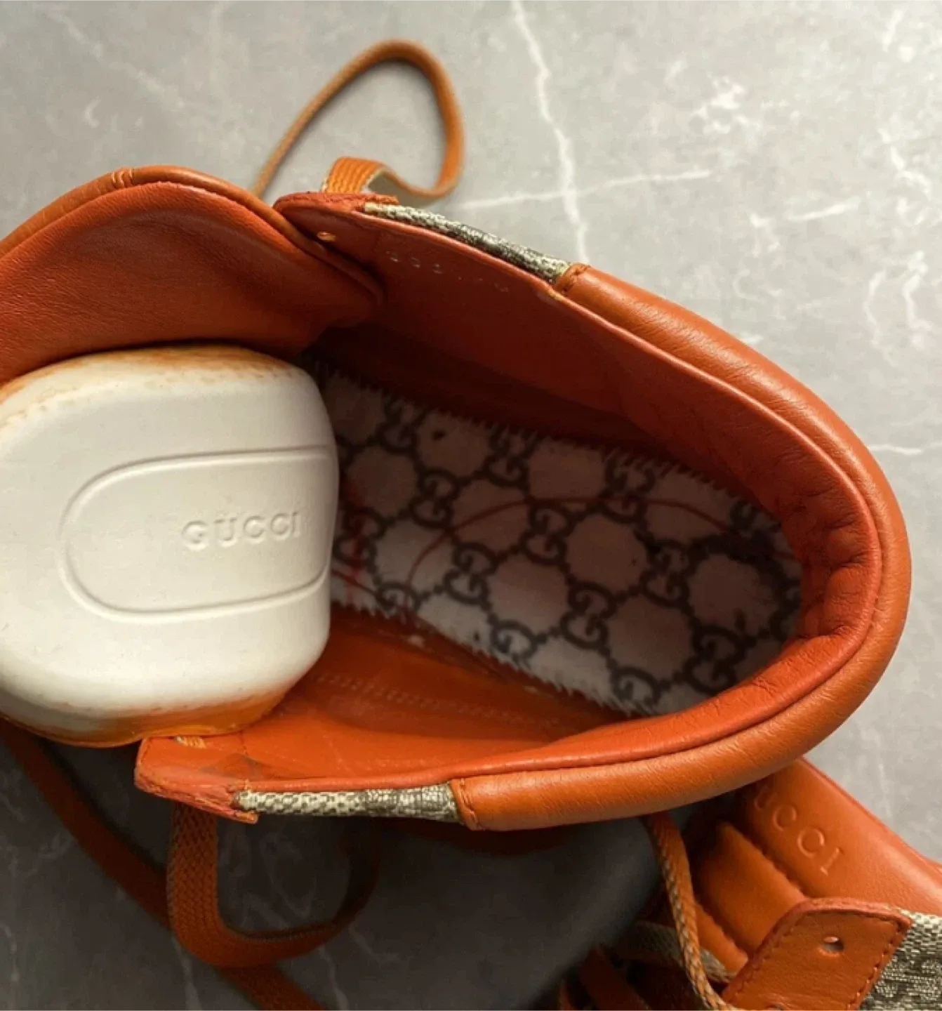 Authentic Gucci Supreme Leather High Top image indicator(7)