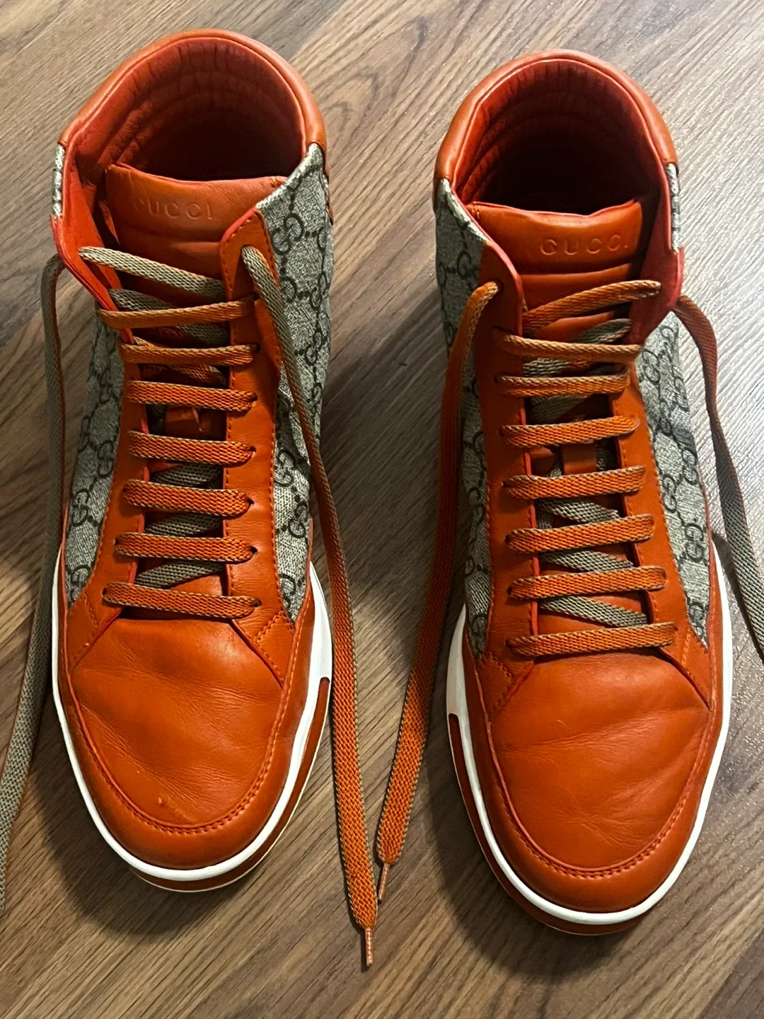 Authentic Gucci Supreme Leather High Top image indicator(9)