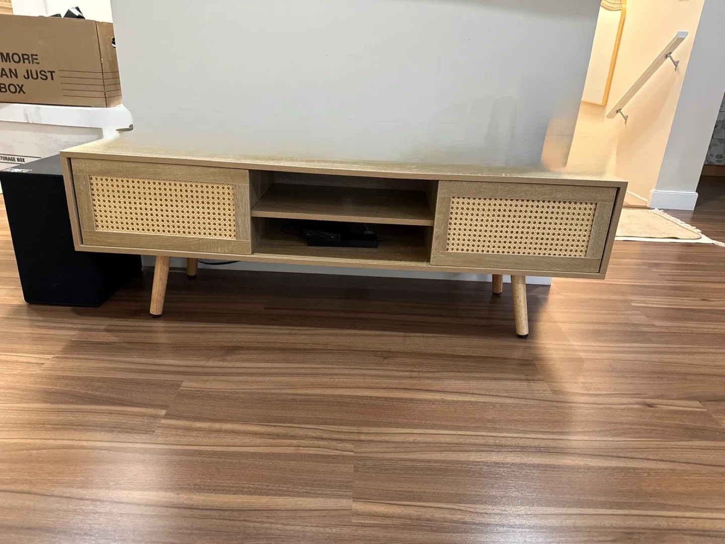 TV Stand - 55 inch Rattan Storage Console Table