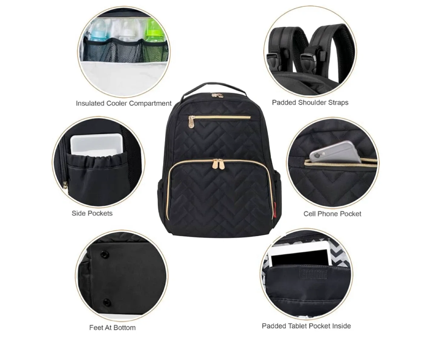 Fisher-Price Morgan Quilted Diaper Bag with Changing Pad image indicator(8)