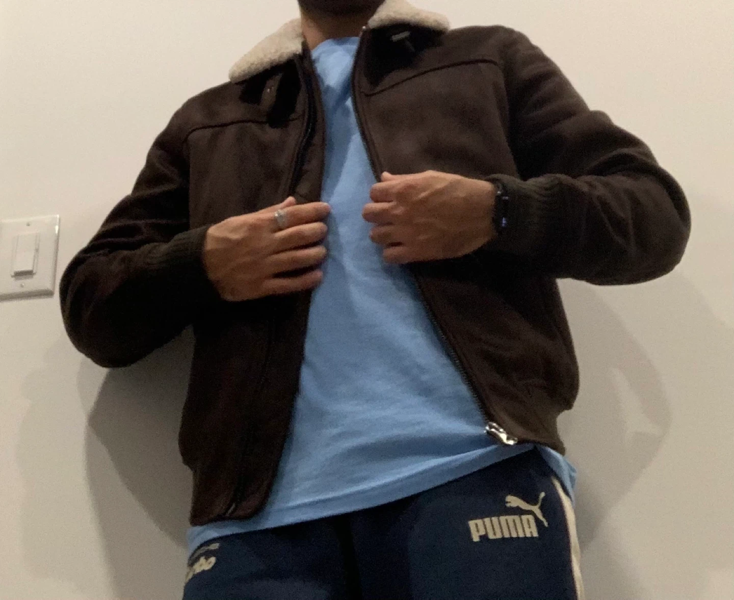 Winter Bomber Jacket with Furry White Collar - photo 2