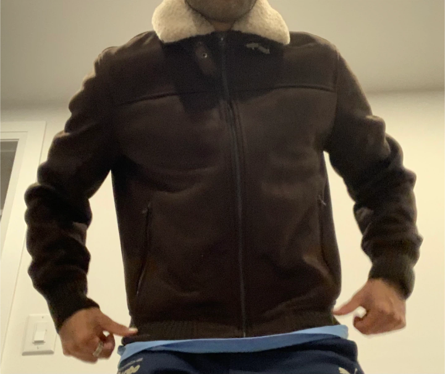 Winter Bomber Jacket with Furry White Collar - photo 5