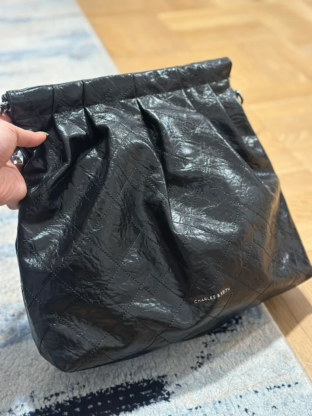 Charles & Keith Black Hobo Bag image indicator(3)