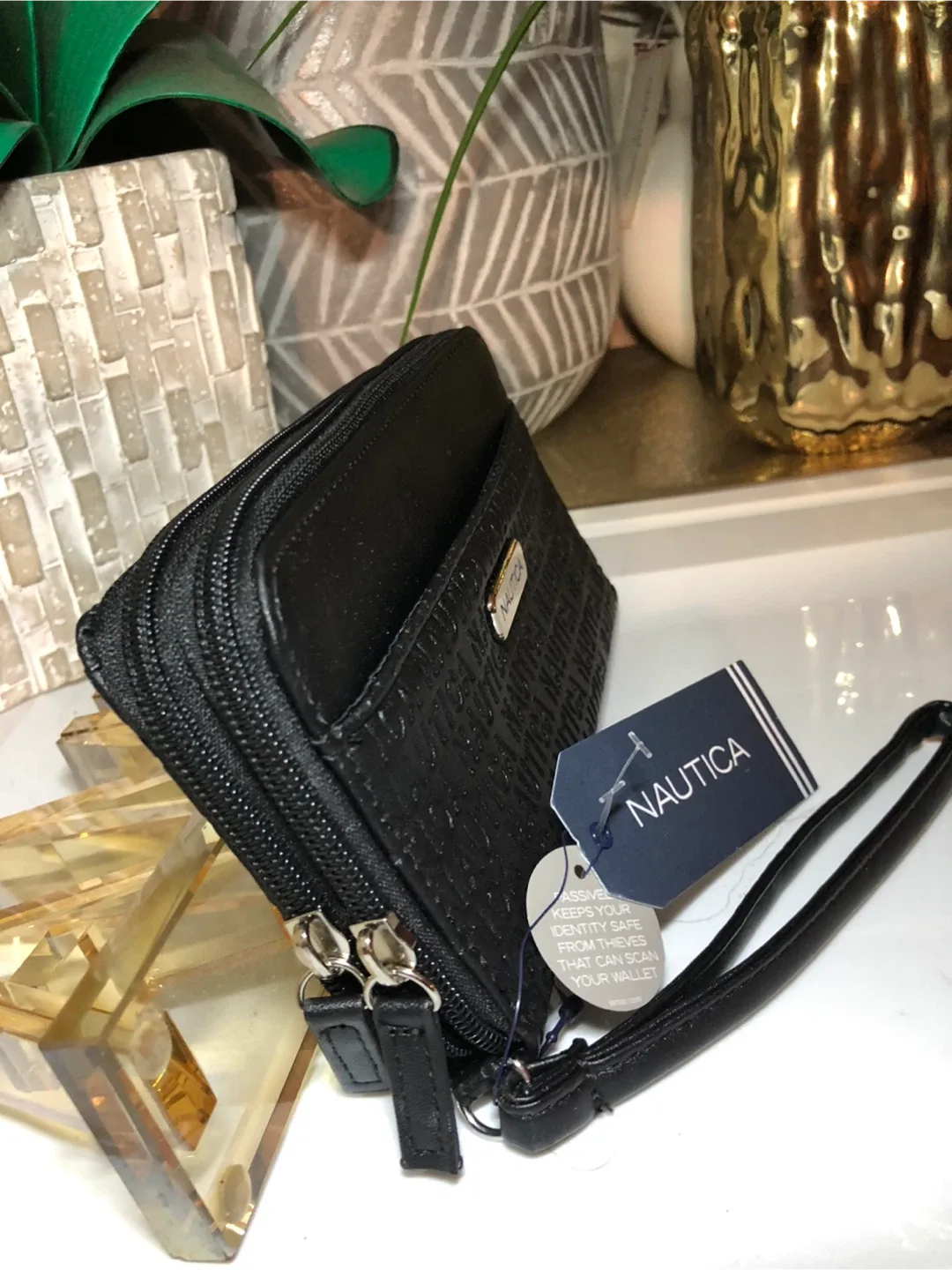 Nautica Black Wristlet Wallet - New with Tags! image indicator(3)