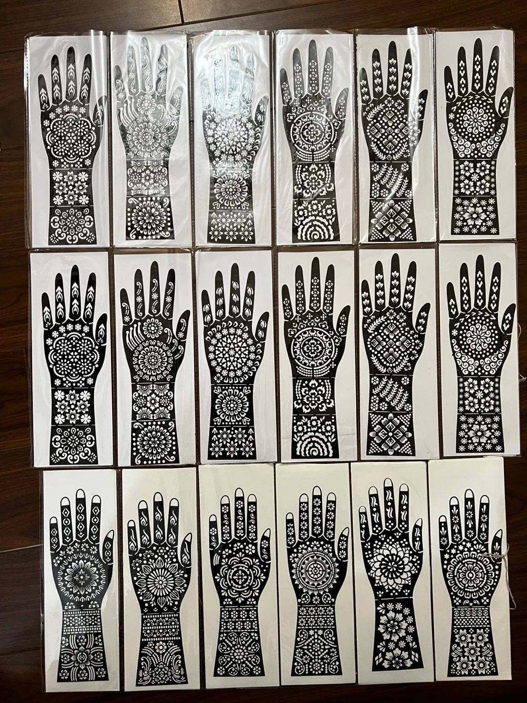 Henna Tattoo Stencils - Hand, Heart, Circle Designs