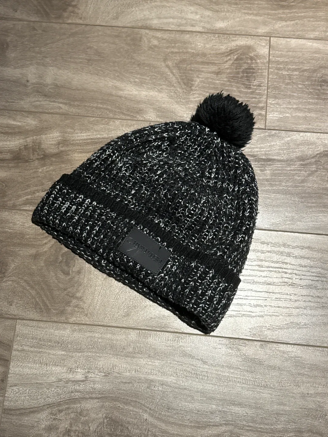 Calvin Klein Knit Pom Beanie - Black/Grey image indicator(2)