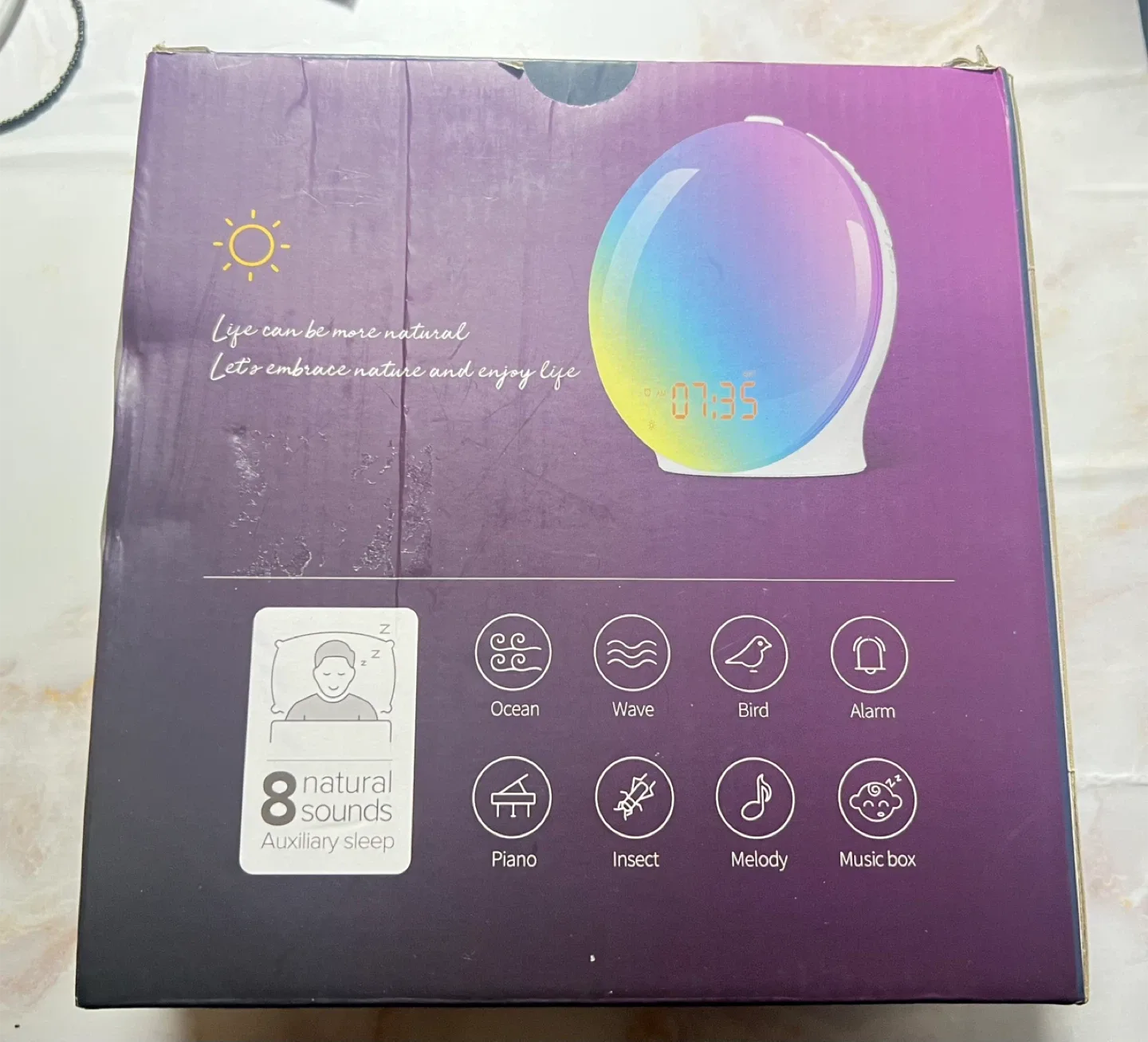 New Wake Up Lamp with White Noise & Alarm Clock image indicator(5)