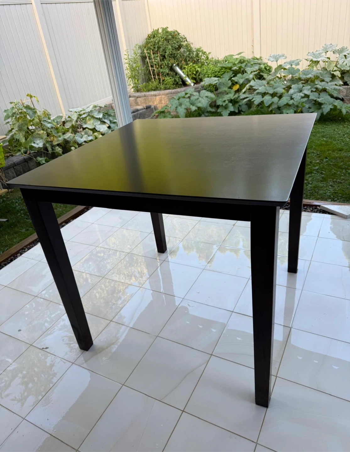 Dark Brown Square Dining Table & Chairs