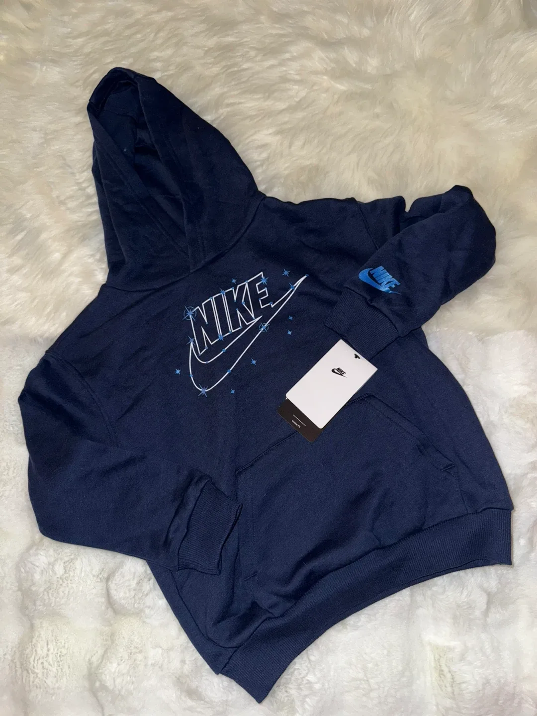 New Nike Boys' Midnight Navy Hoodie - Size 7 thumbnail
