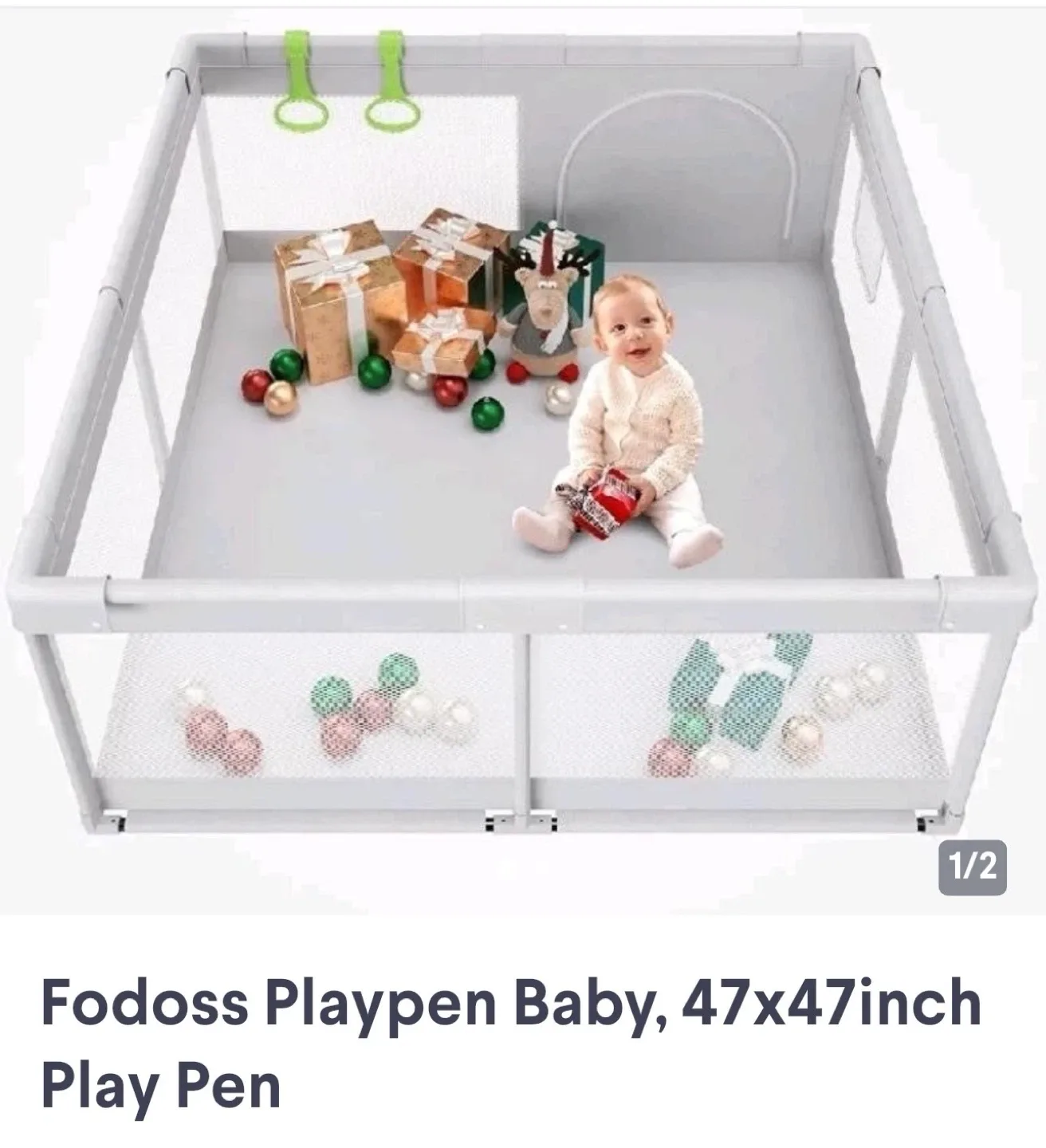 Fodoss Playpen Baby, 47x47inch Play Pen