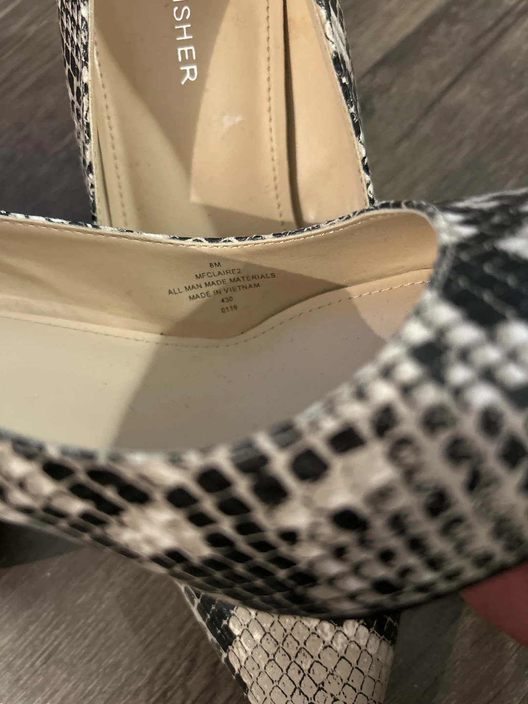 Marc Fisher Snakeskin Print Heels - Size 8M - photo 4