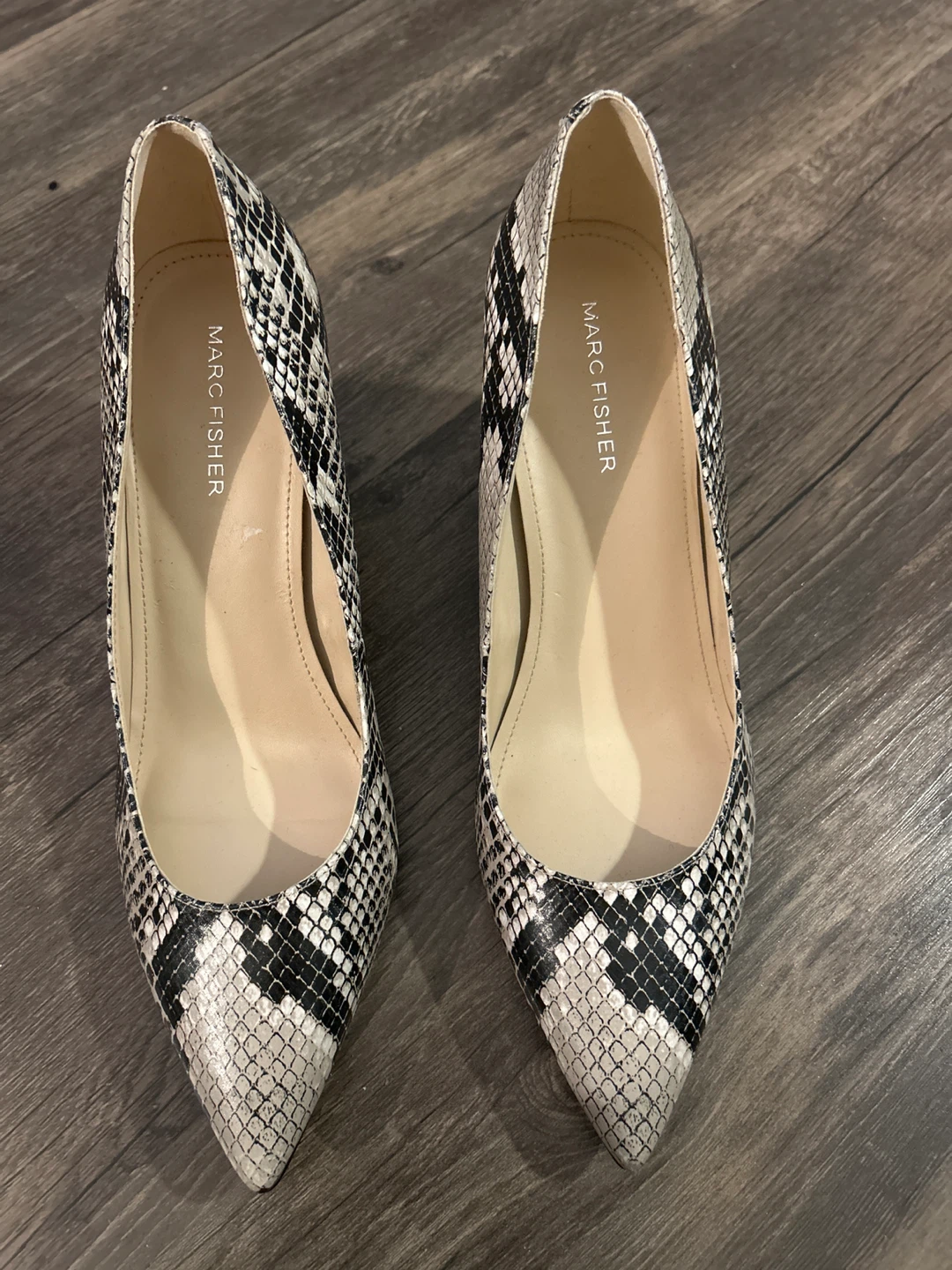 Marc Fisher Snakeskin Print Heels - Size 8M