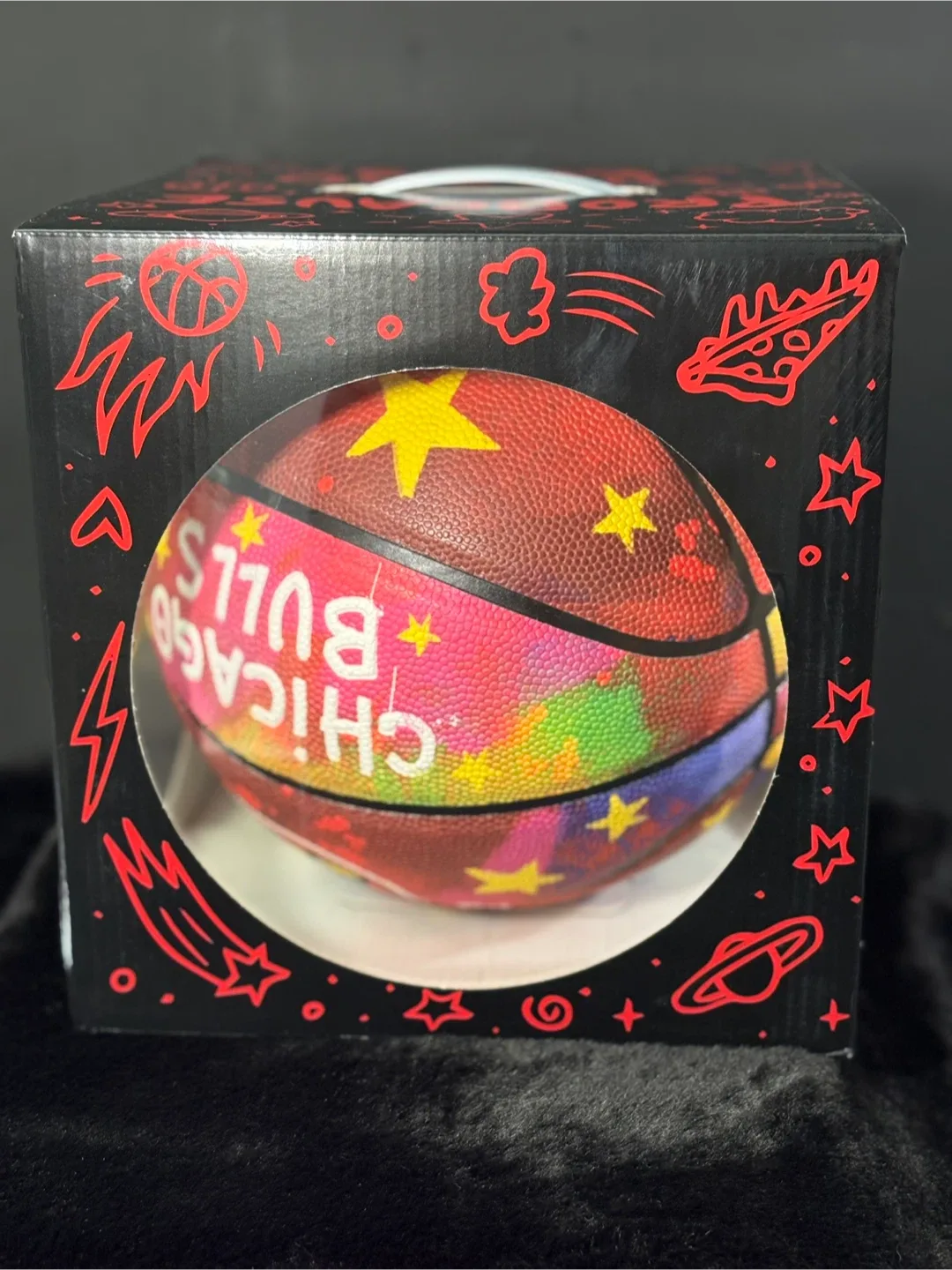Chicago Bulls Graffiti Basketball w/ Box