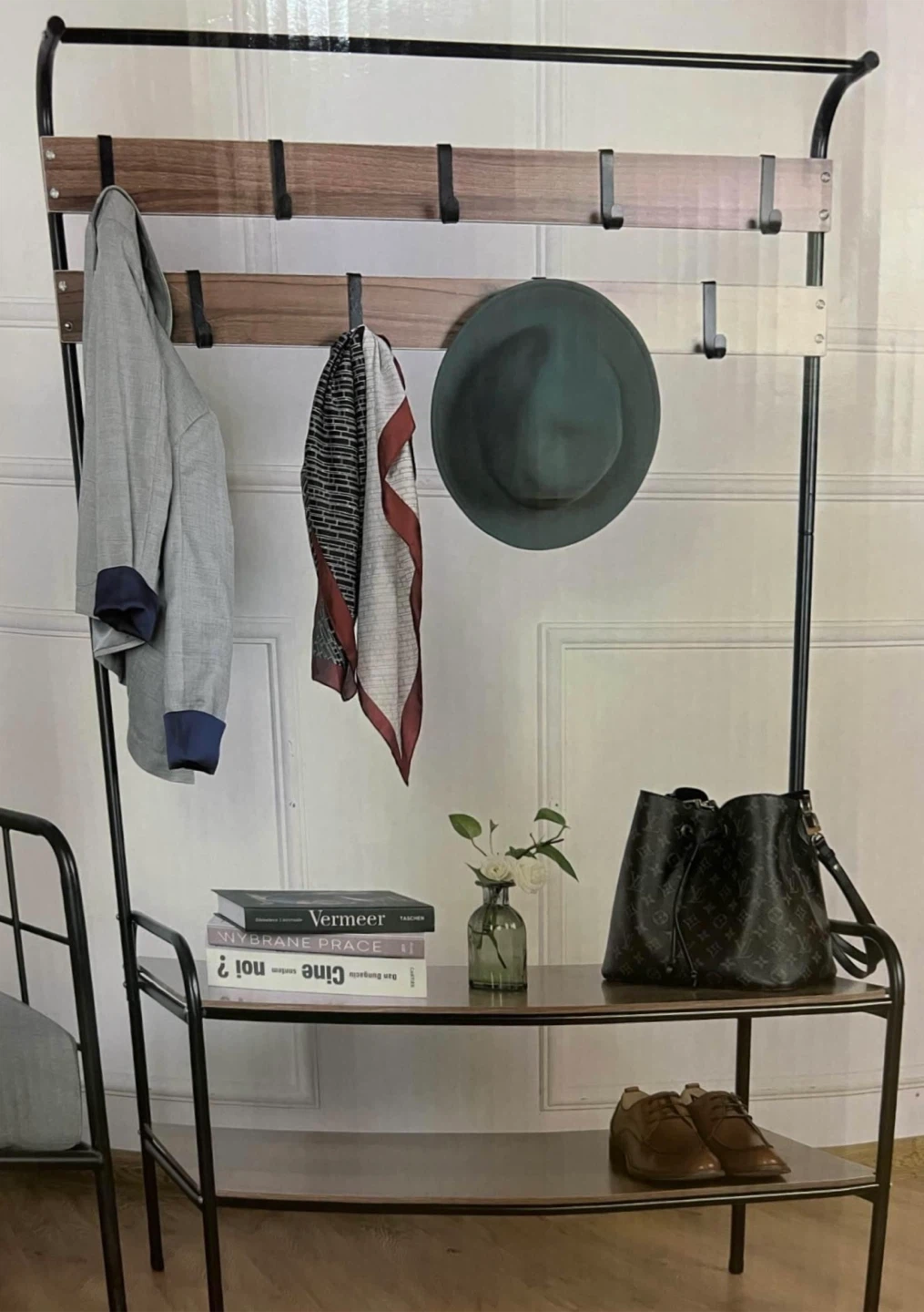 Coat Rack Stand with Shoe Storage