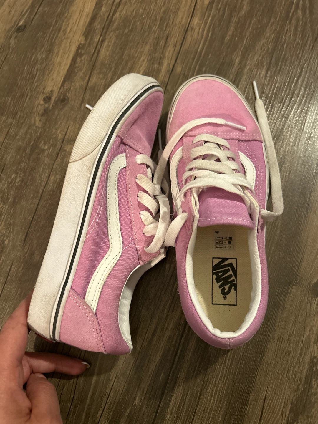 Vans Old Skool Pink Sneakers girls size 3 - photo 5
