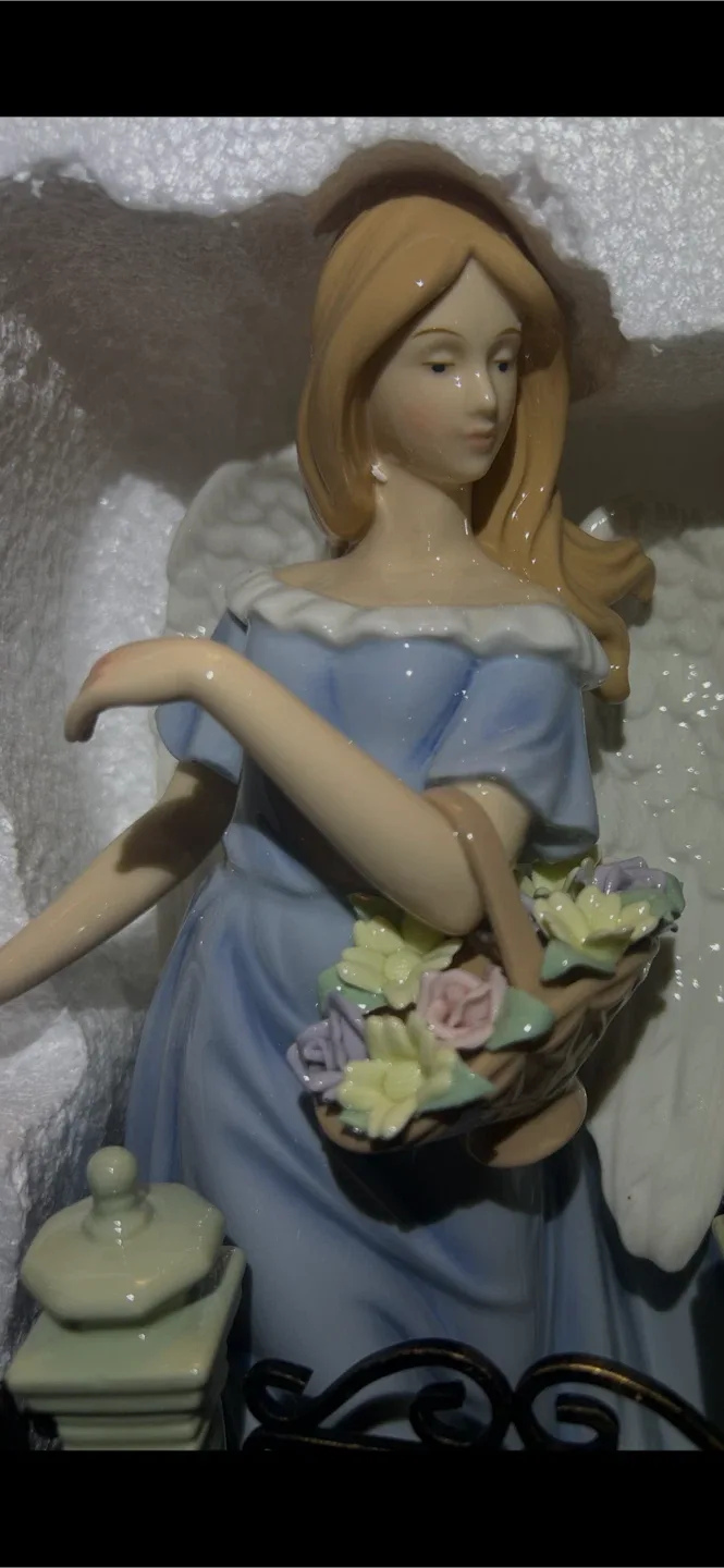 Vintage Angel Figurine with Dove and Flowers image indicator(4)