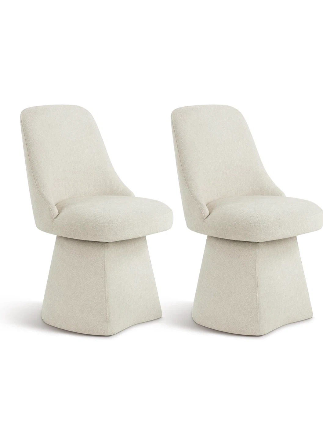 Set of 4 Cream Swivel Dining Chairs - photo 4
