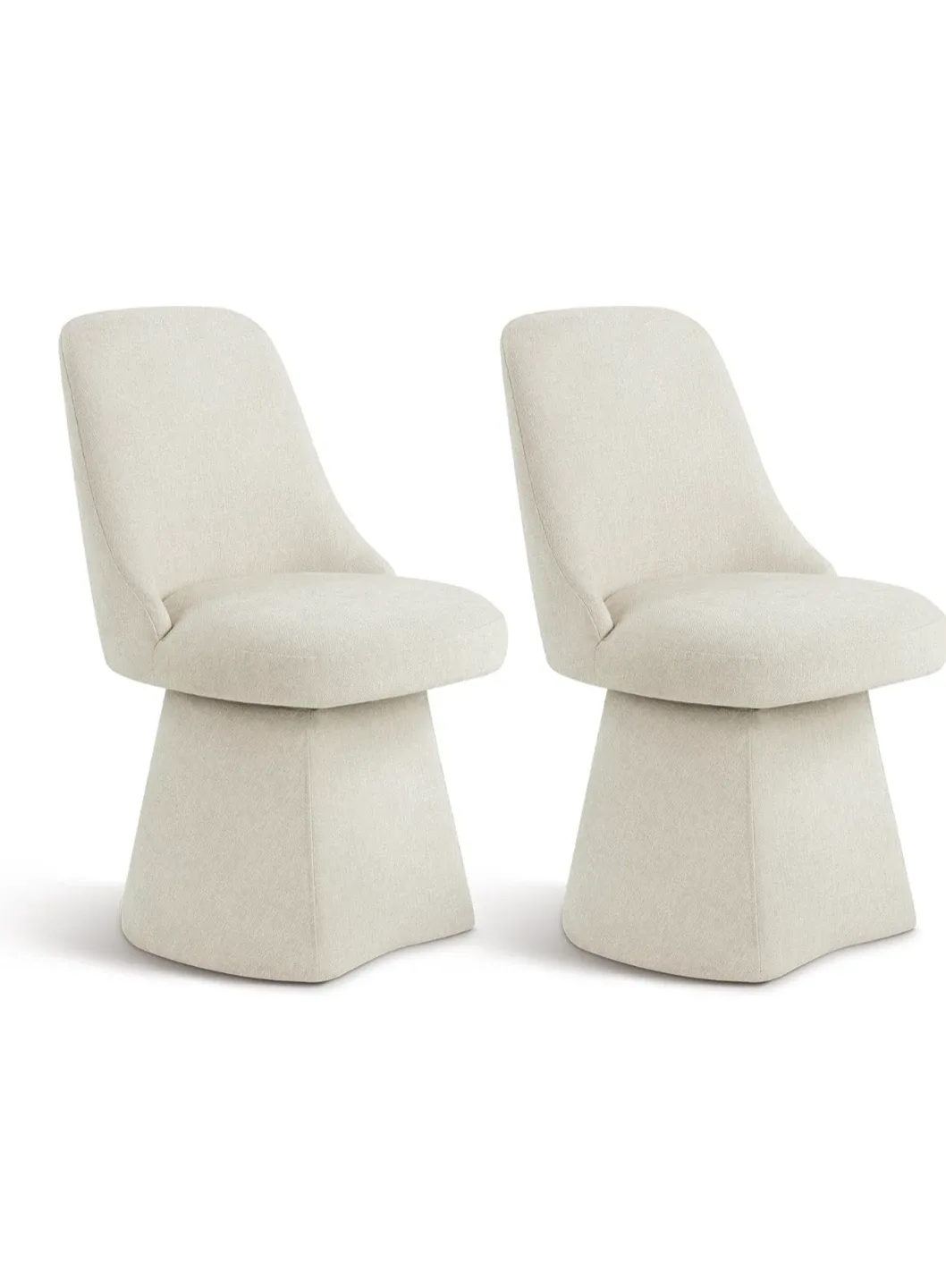 Set of 4 Cream Swivel Dining Chairs image indicator(4)