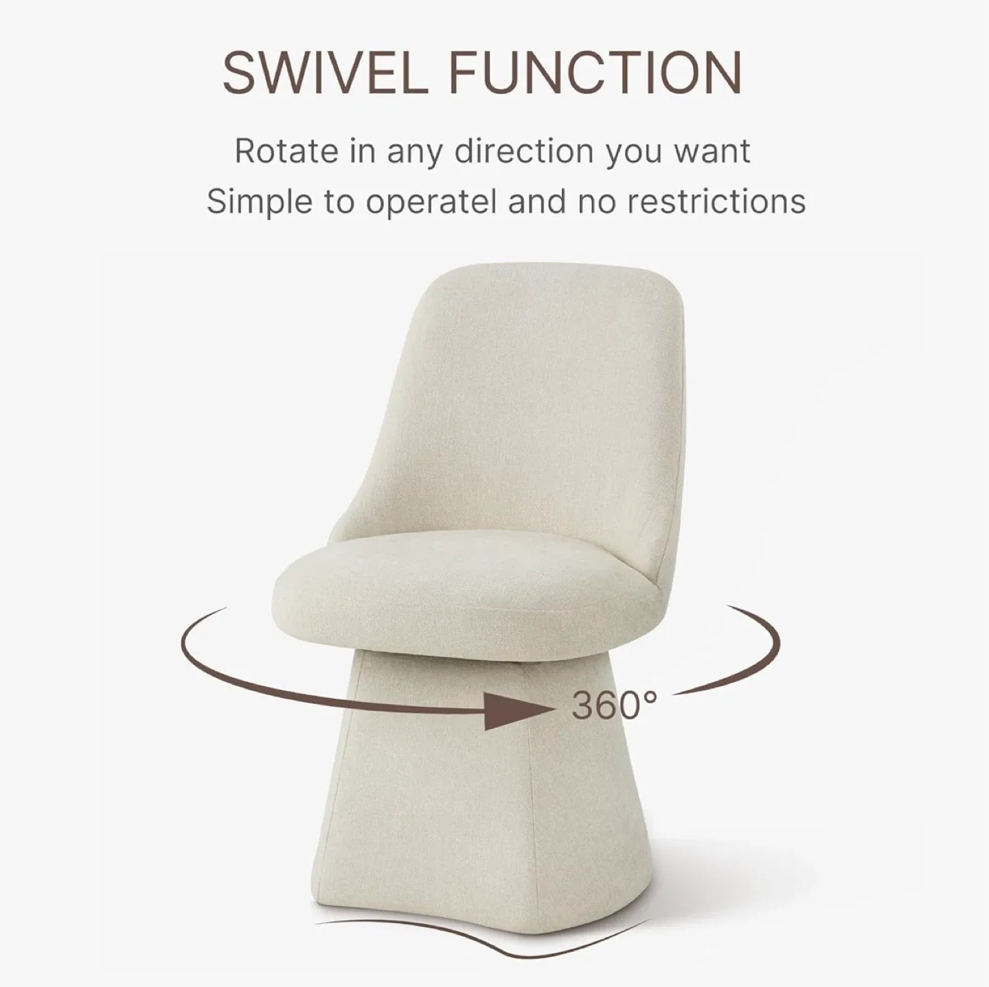 Set of 4 Cream Swivel Dining Chairs image indicator(6)