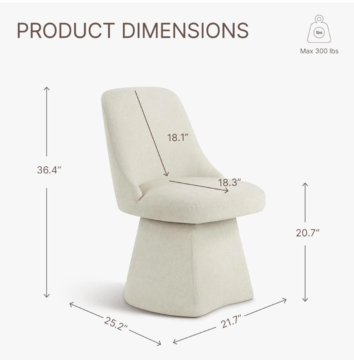 Set of 4 Cream Swivel Dining Chairs - photo 5