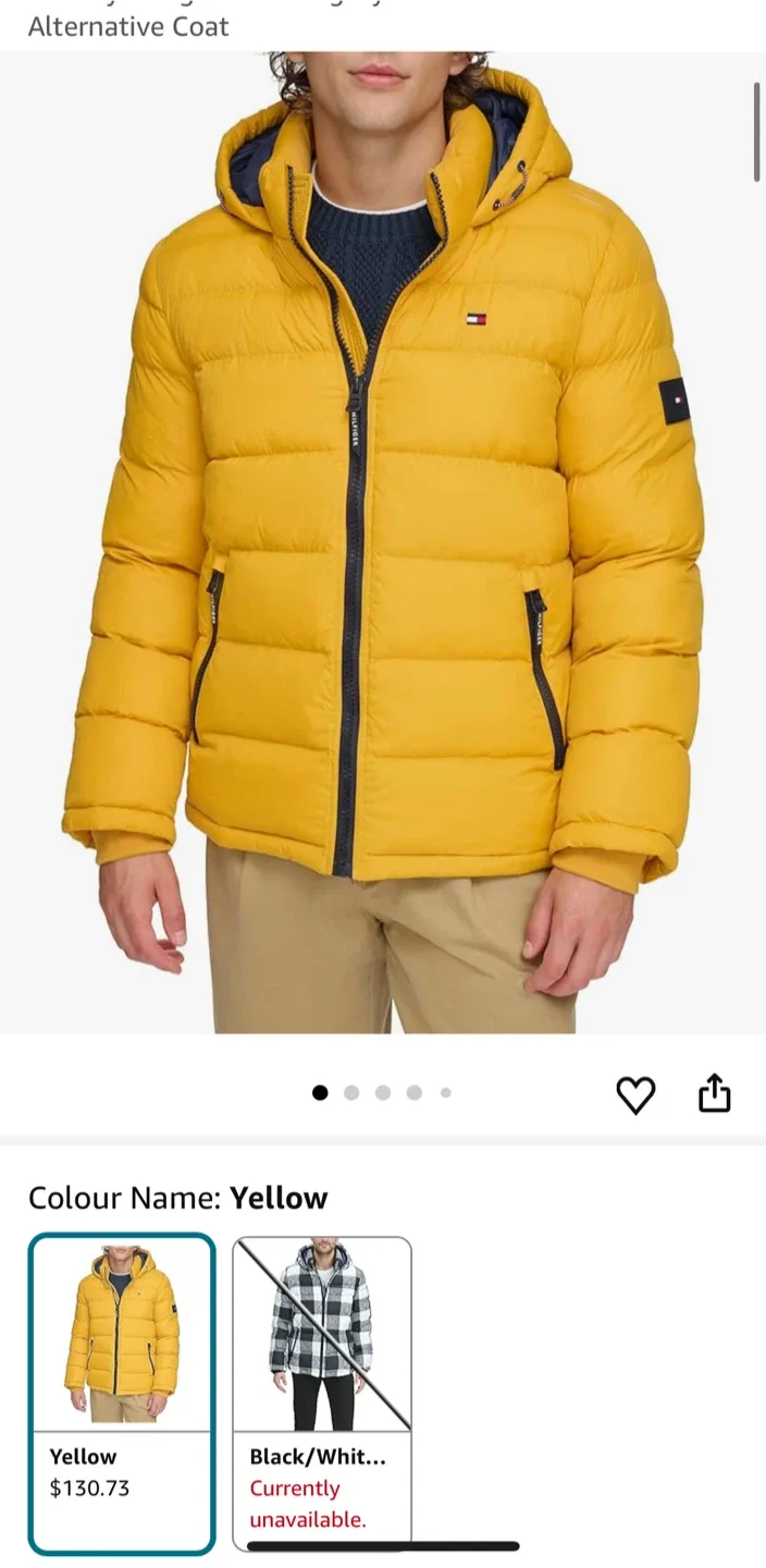 Tommy Hilfiger Yellow Puffer Jacket image indicator(7)
