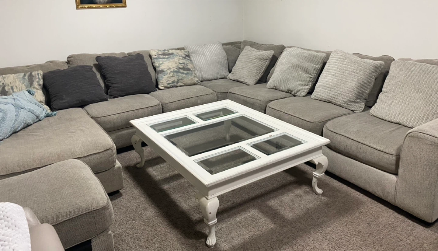 Sectional Couch with Pillows