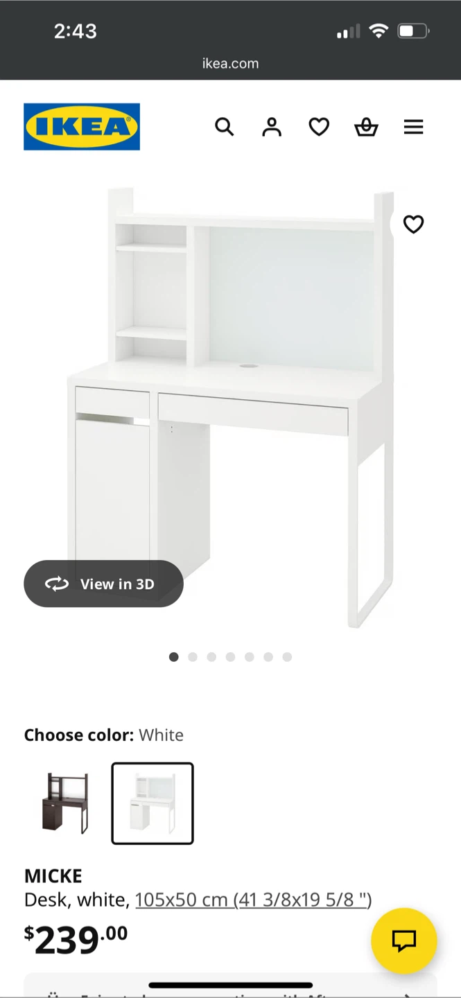 IKEA MICKE White Desk with Hutch - photo 3