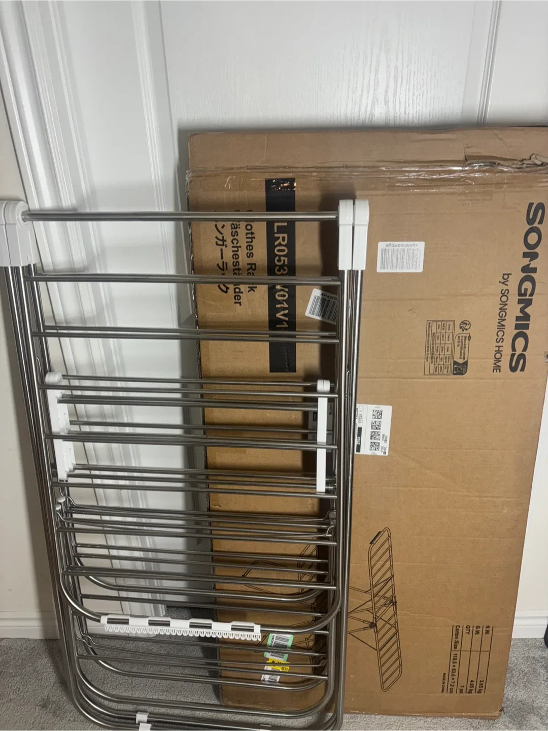 2-Tier Clothes Drying Rack - Silver & White image indicator(3)