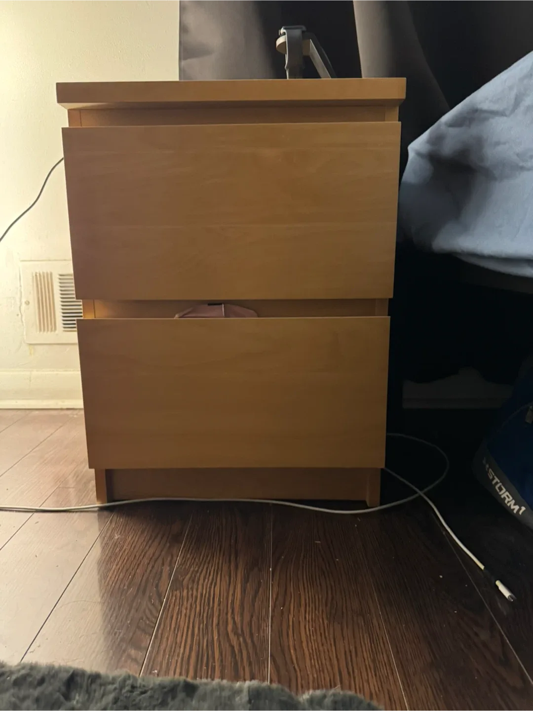 Wooden Nightstand with 2 Drawers image indicator(2)