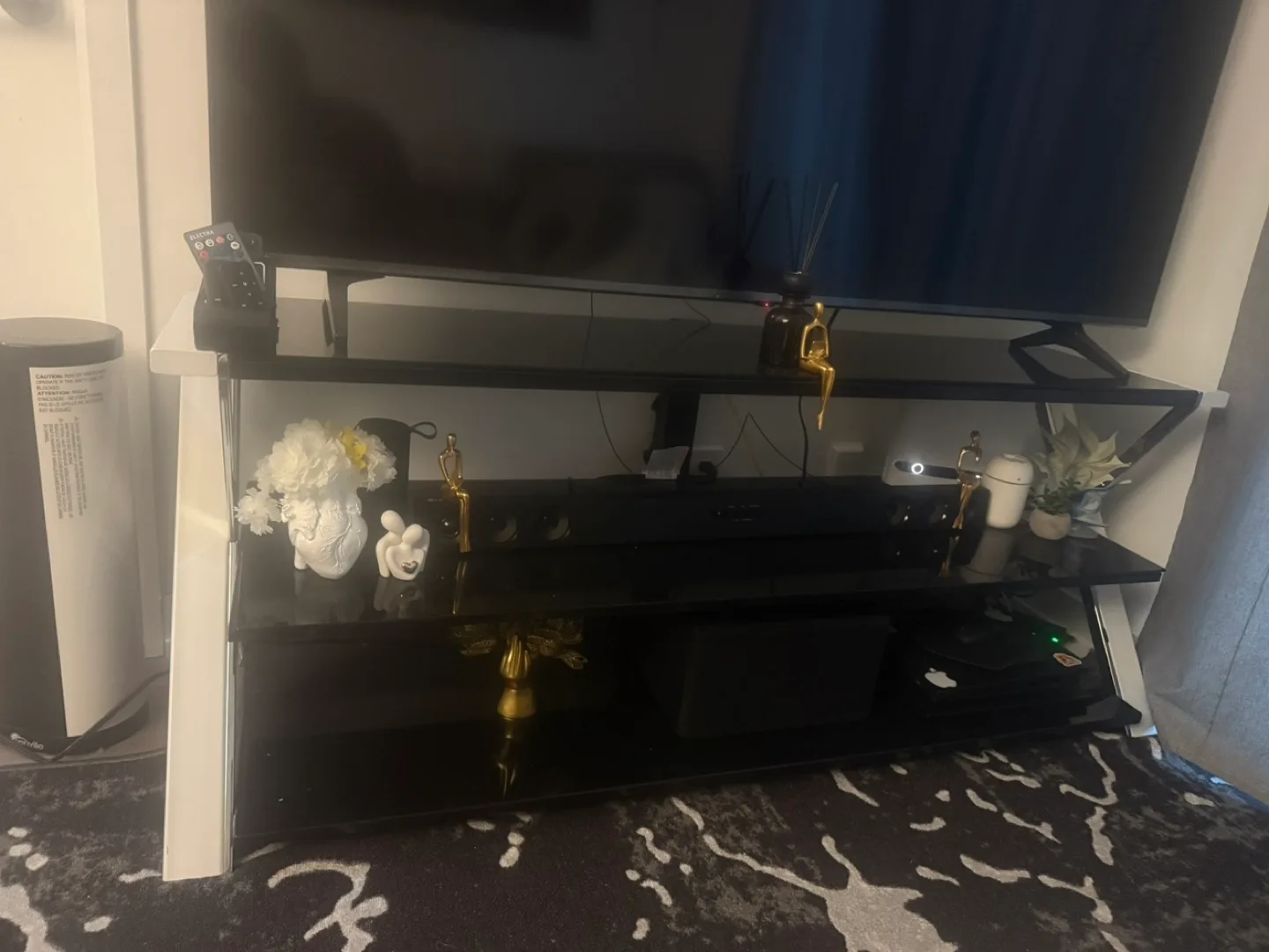 Modern Black & White TV Stand image indicator(2)