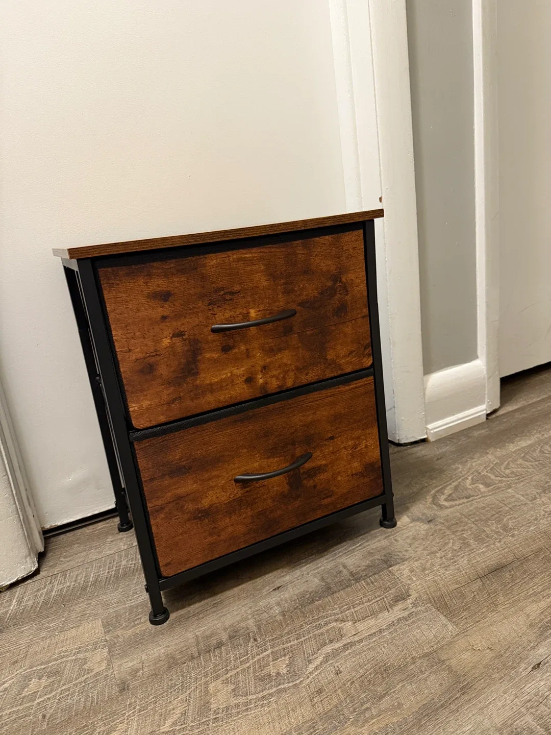 Wood & Black 2-Drawer Nightstand image indicator(6)