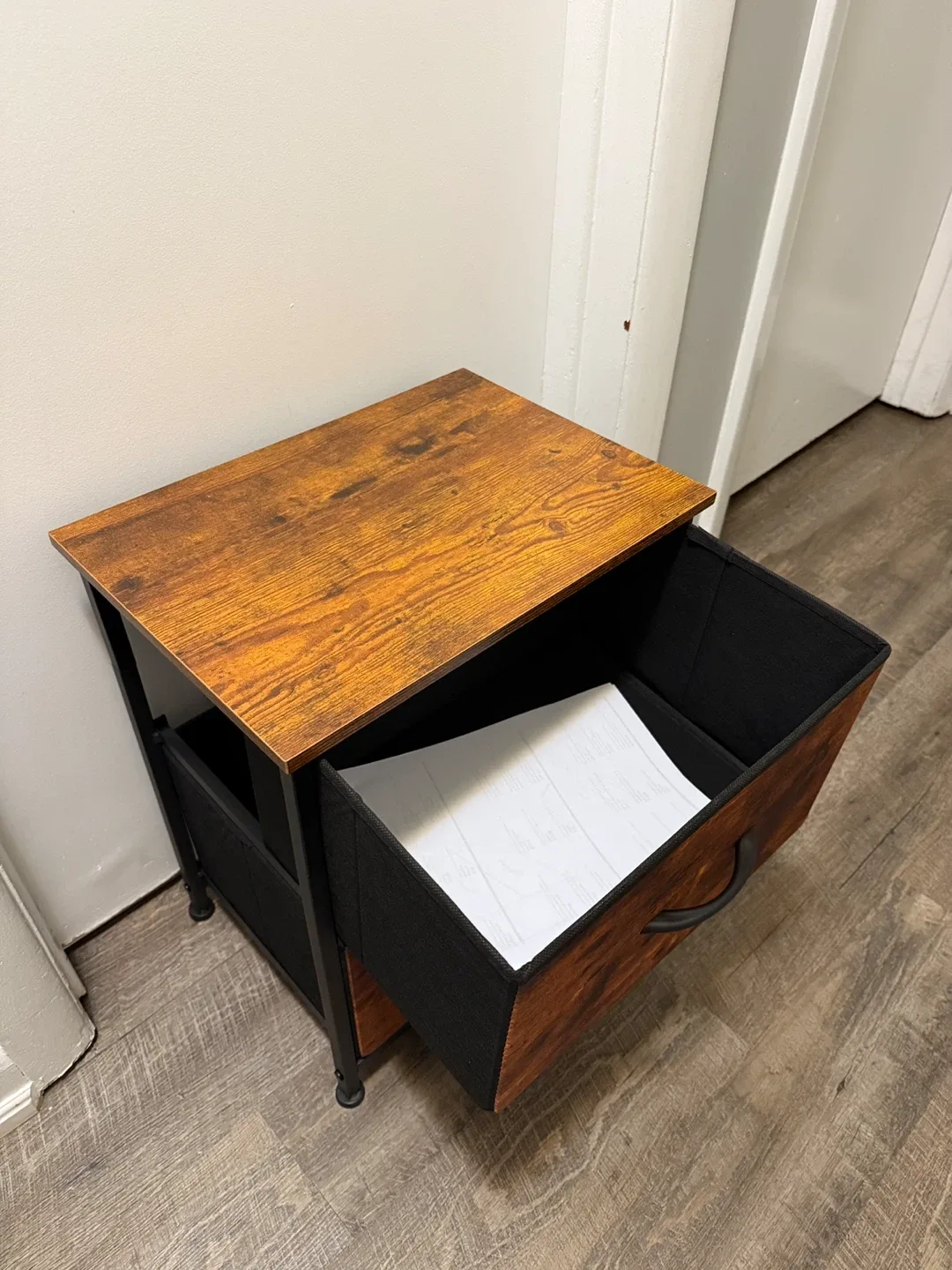 Wood & Black 2-Drawer Nightstand image indicator(8)