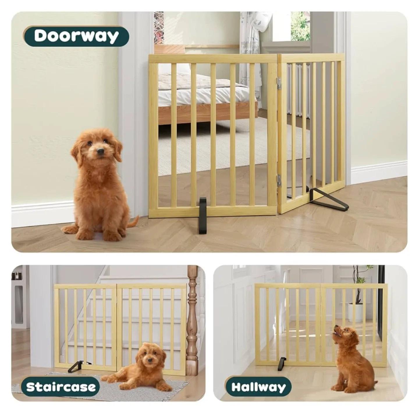Expandable Wooden Pet Gate - Like New! image indicator(3)