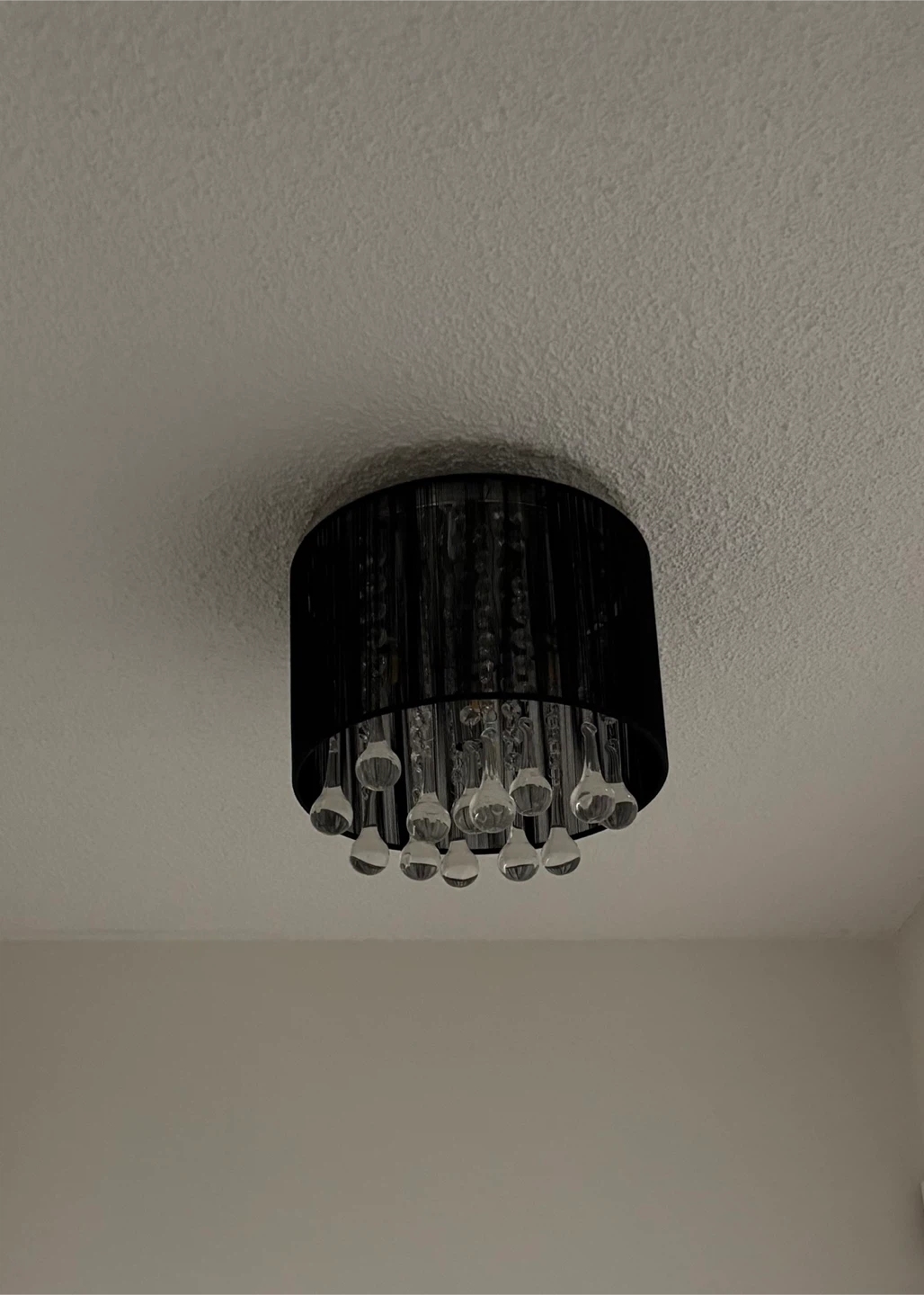 2 Black Chandeliers with Crystal Drops