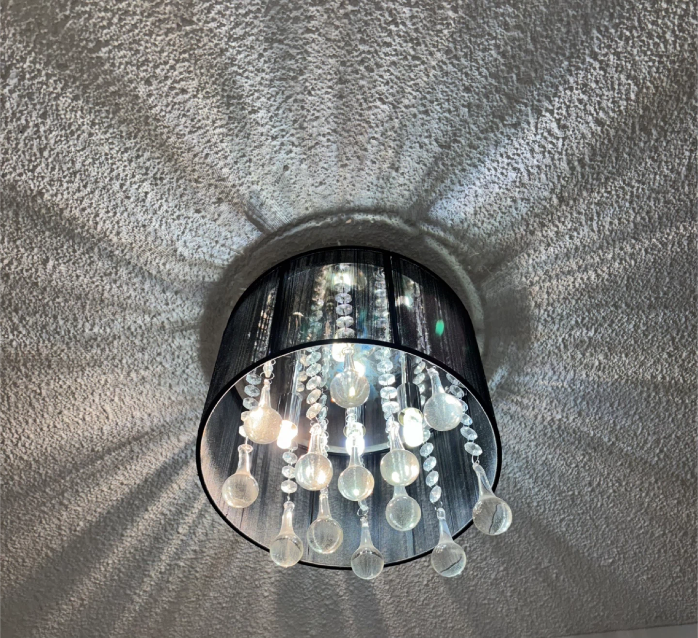 2 Black Chandeliers with Crystal Drops - photo 3