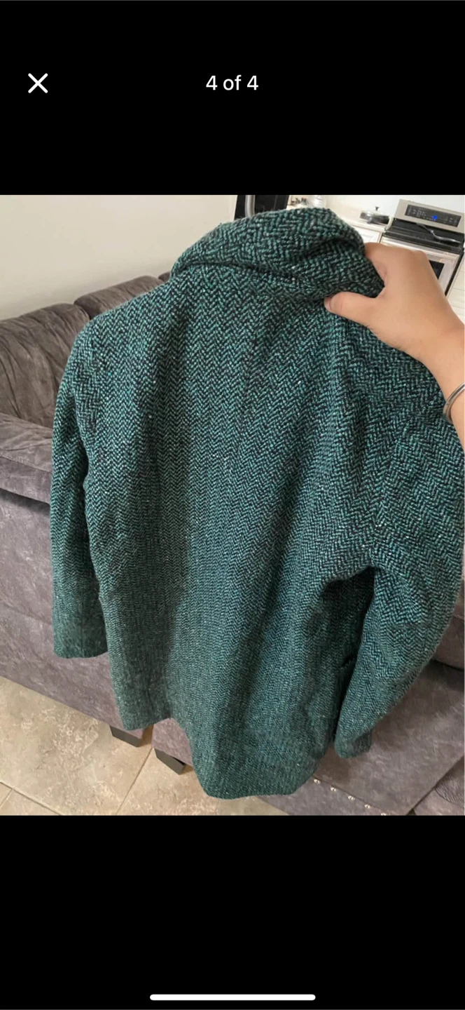 Promod Green Herringbone Blazer - photo 4