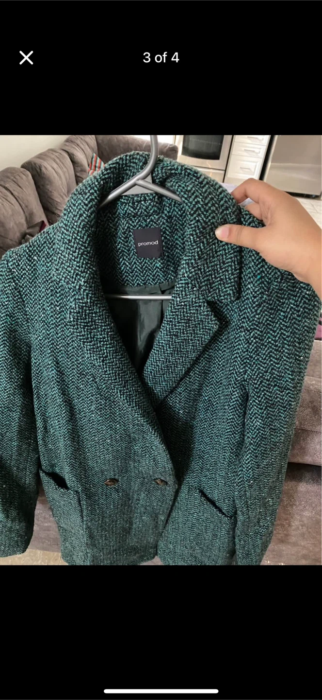 Promod Green Herringbone Blazer - photo 3